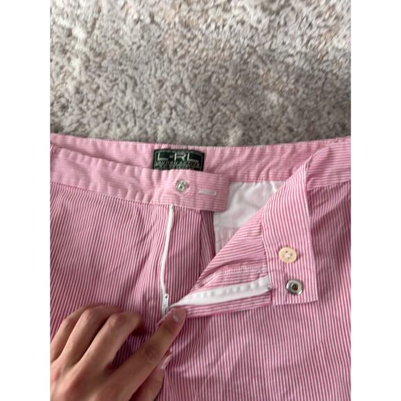 Ralph Lauren Active Plus Size 16W Striped Flat Front Shorts Pink Snap Button Zip - Picture 7 of 10